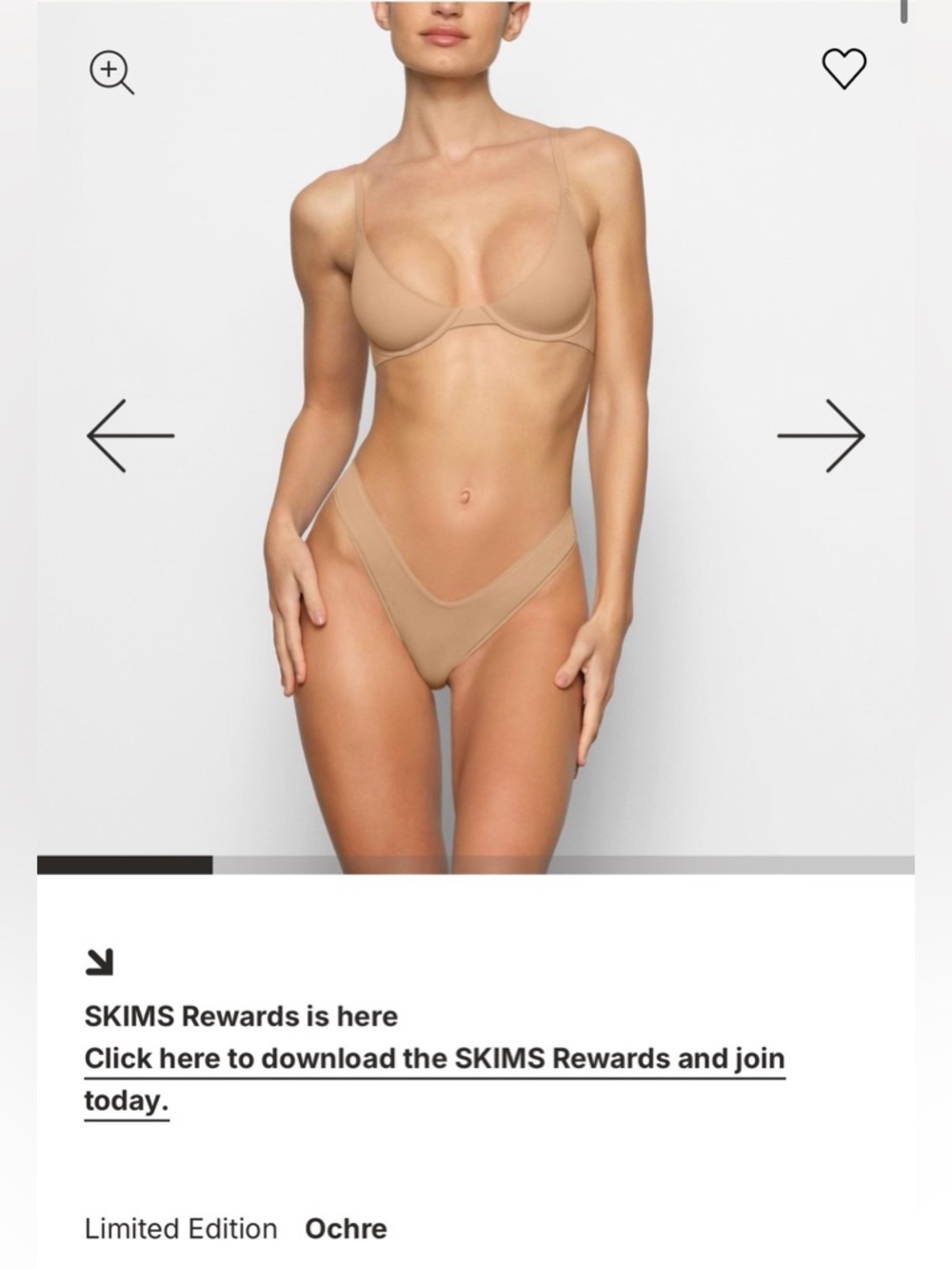 Skims 34h nude colored plunge bra